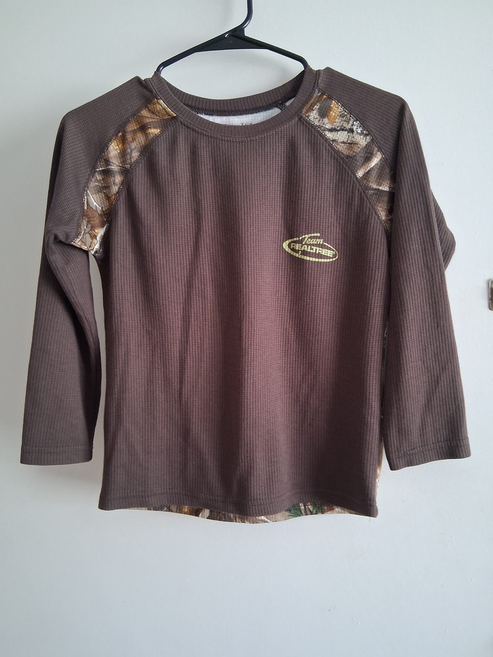 Realtree Boys Brown Camo-Accent Long Sleeve Top